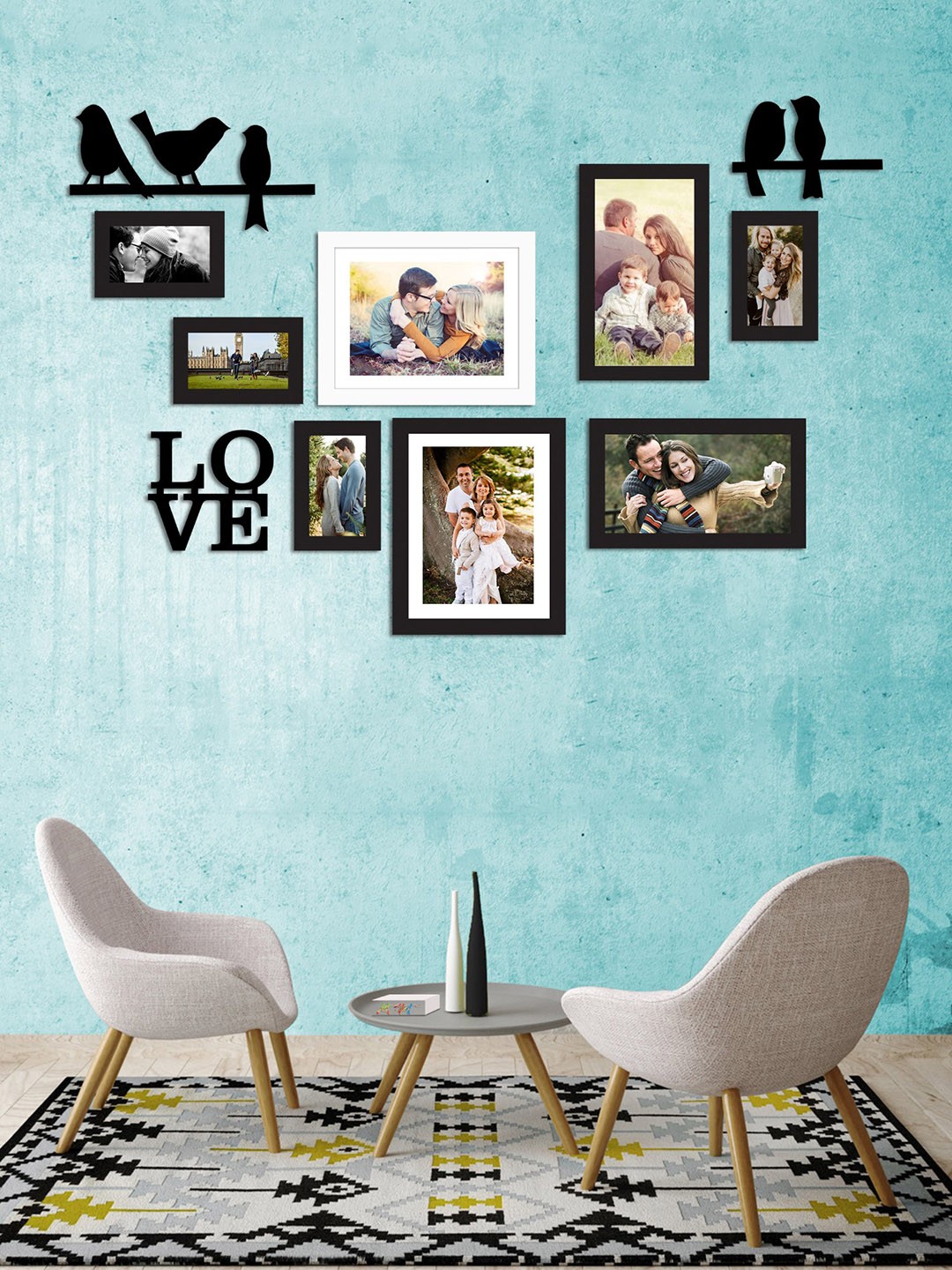 

Art Street Set of 8 Black & White Solid Individual Wall Photo Frames