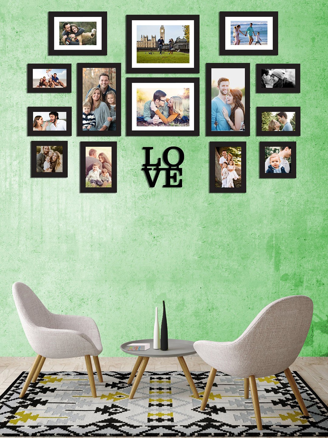 

Art Street Set of 14 Black Solid Wall Photo Frames