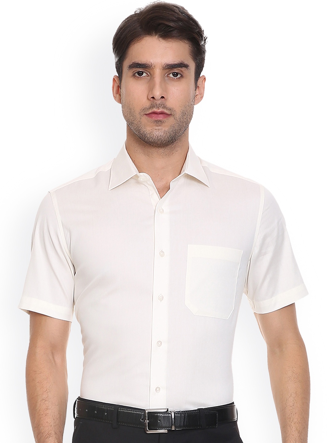 

Louis Philippe Men White Regular Fit Solid Formal Shirt