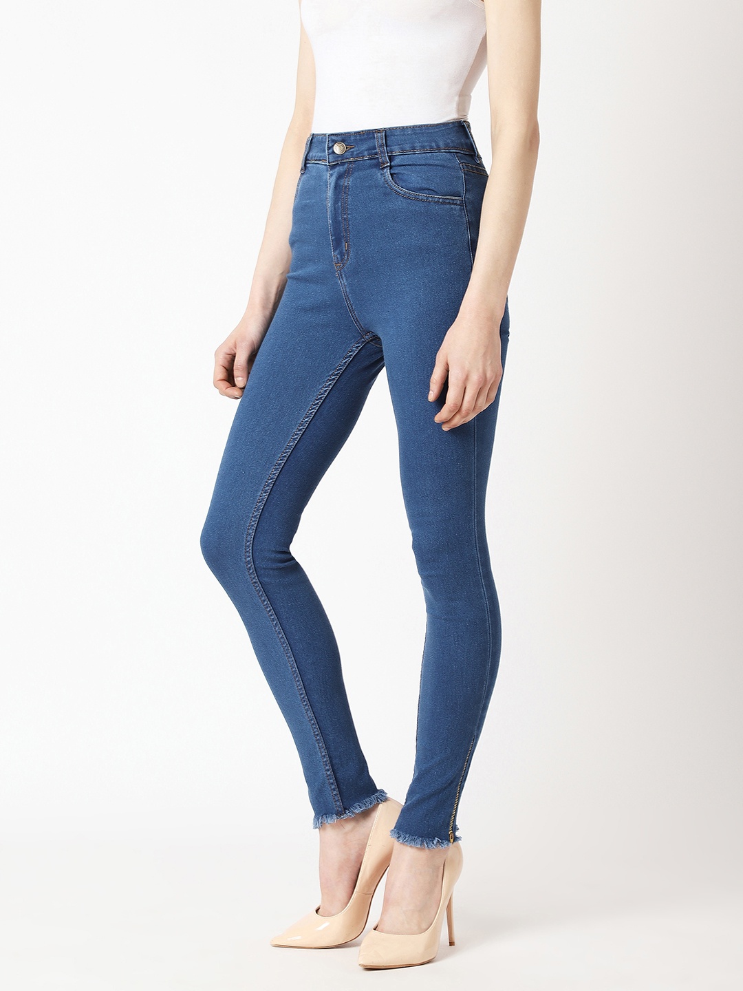 

Miss Chase Women Blue Skinny Fit High-Rise Clean Look Jeans