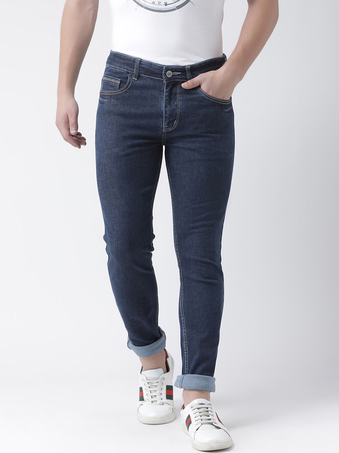 

FEVER Men Blue Slim Fit Mid-Rise Clean Look Stretchable Jeans