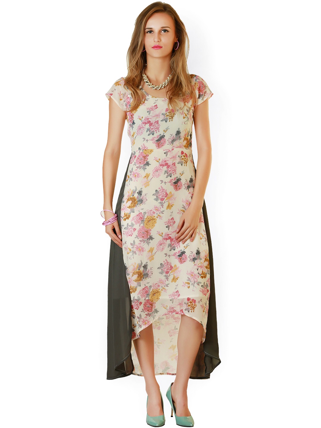 

Belle Fille Pink Printed High-Low Dress, Multi