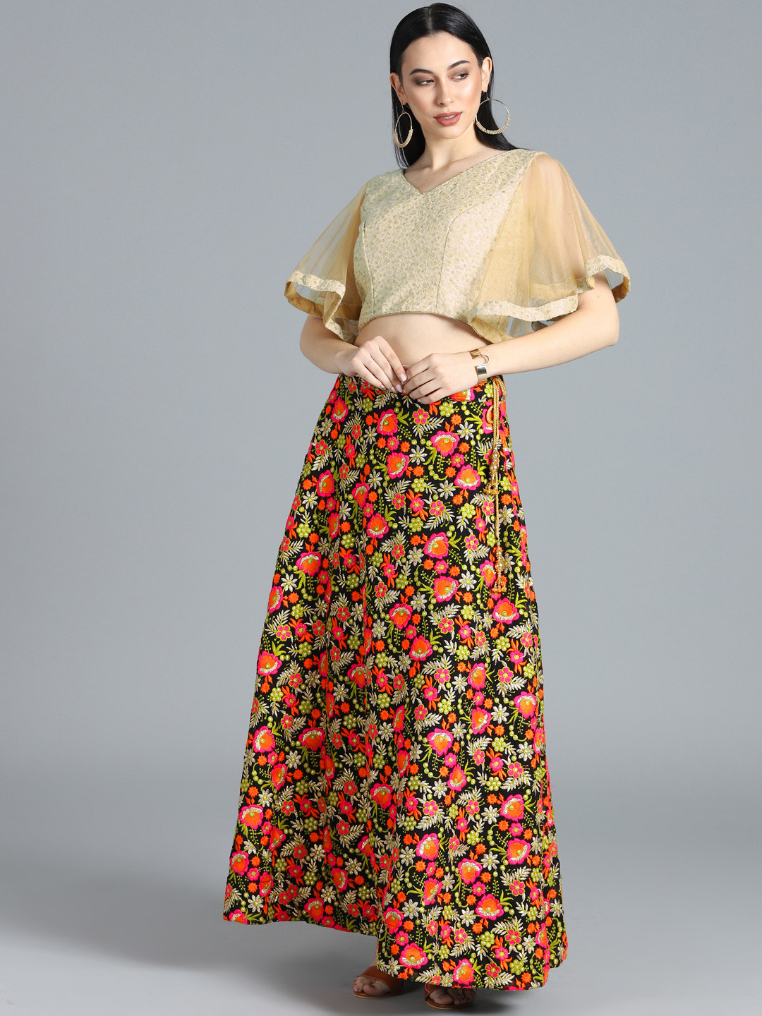 

Ethnovog Cream-Coloured Made to Measure Lehenga with Blouse