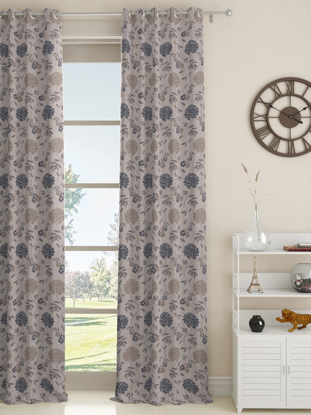 

GM Taupe Single Door Curtains
