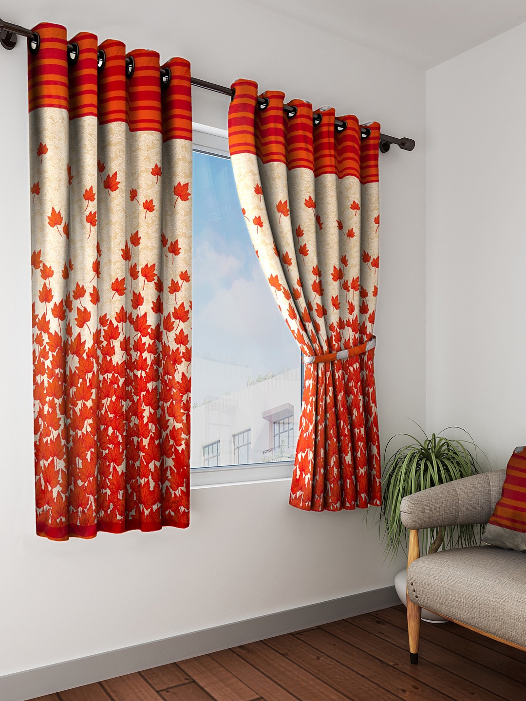 

Home Sizzler Set of 2 Window Curtains, Rust