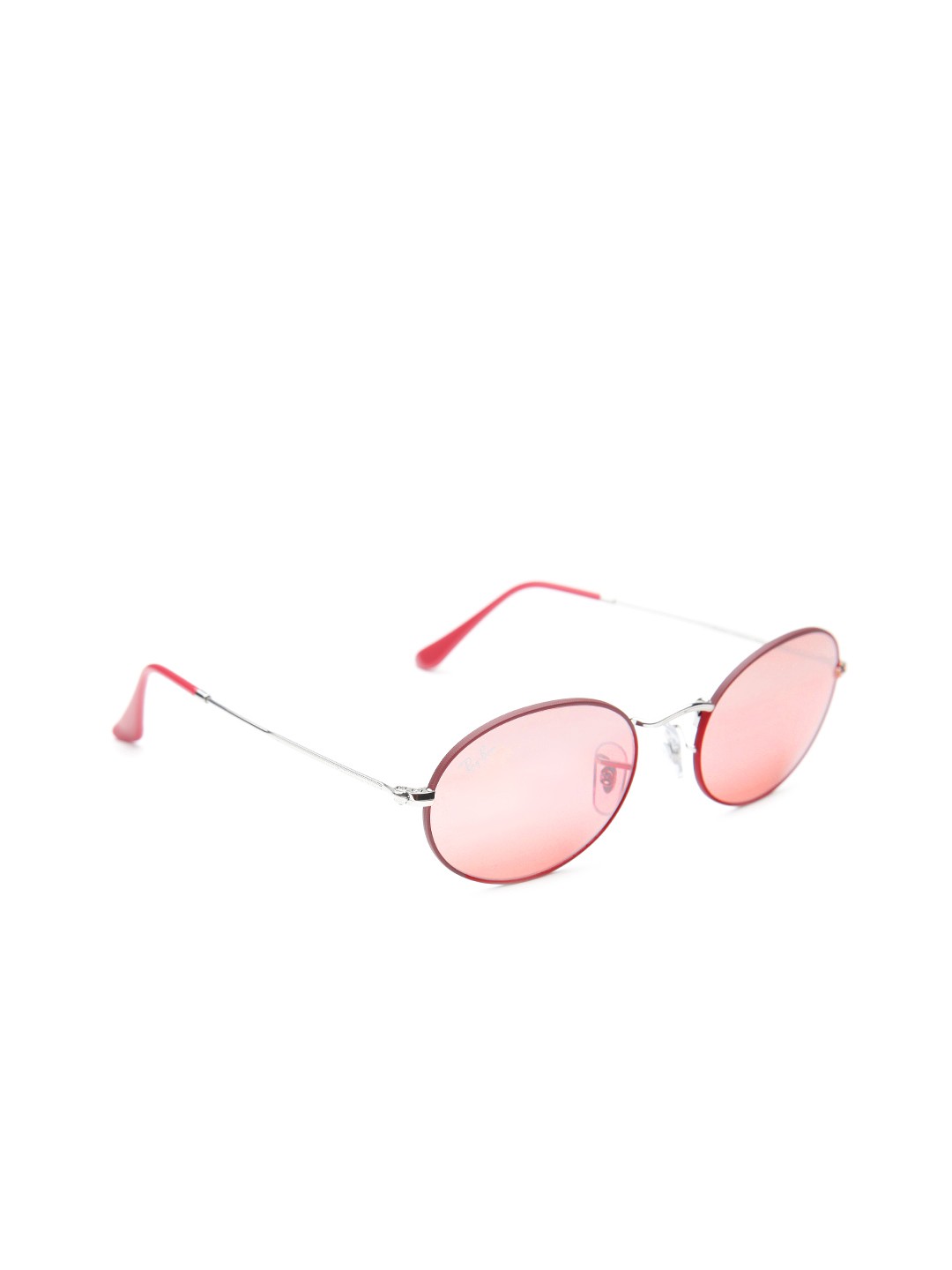

Ray-Ban Unisex Mirrored Oval Sunglasses 0RB35479155AI, Pink