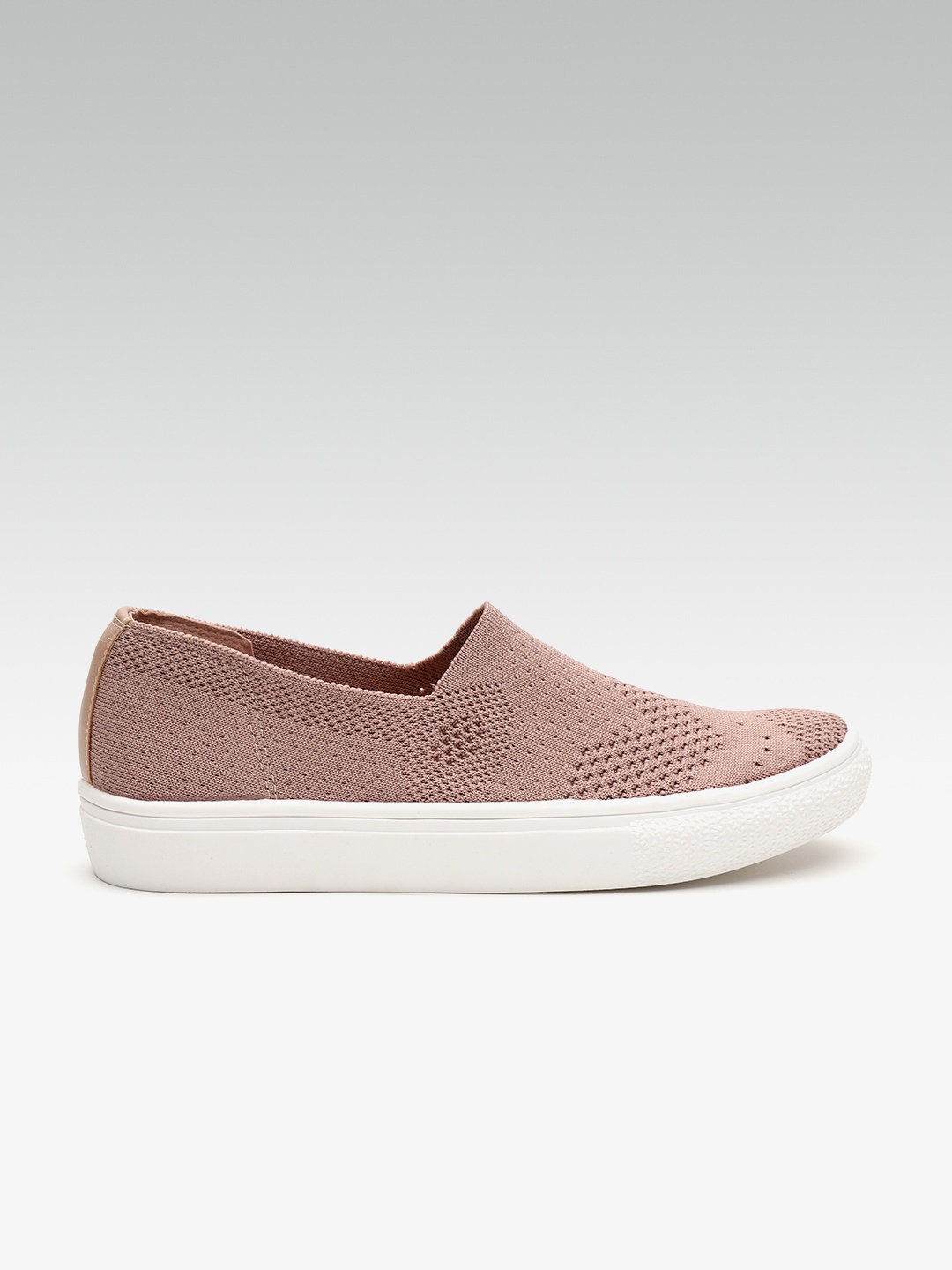 

Carlton London Women Dusty Pink Woven Design Slip-On Sneakers