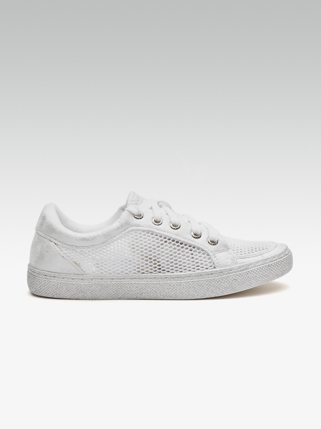 

Carlton London Women White Shimmer Sneakers