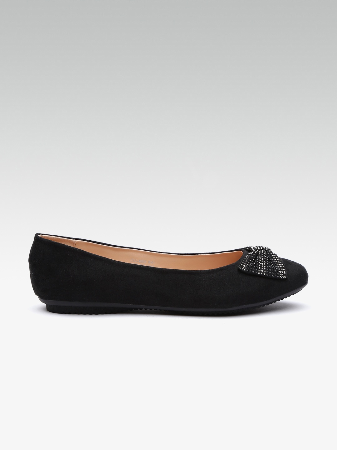 

Carlton London Women Black Solid Ballerinas with Embellished Detail
