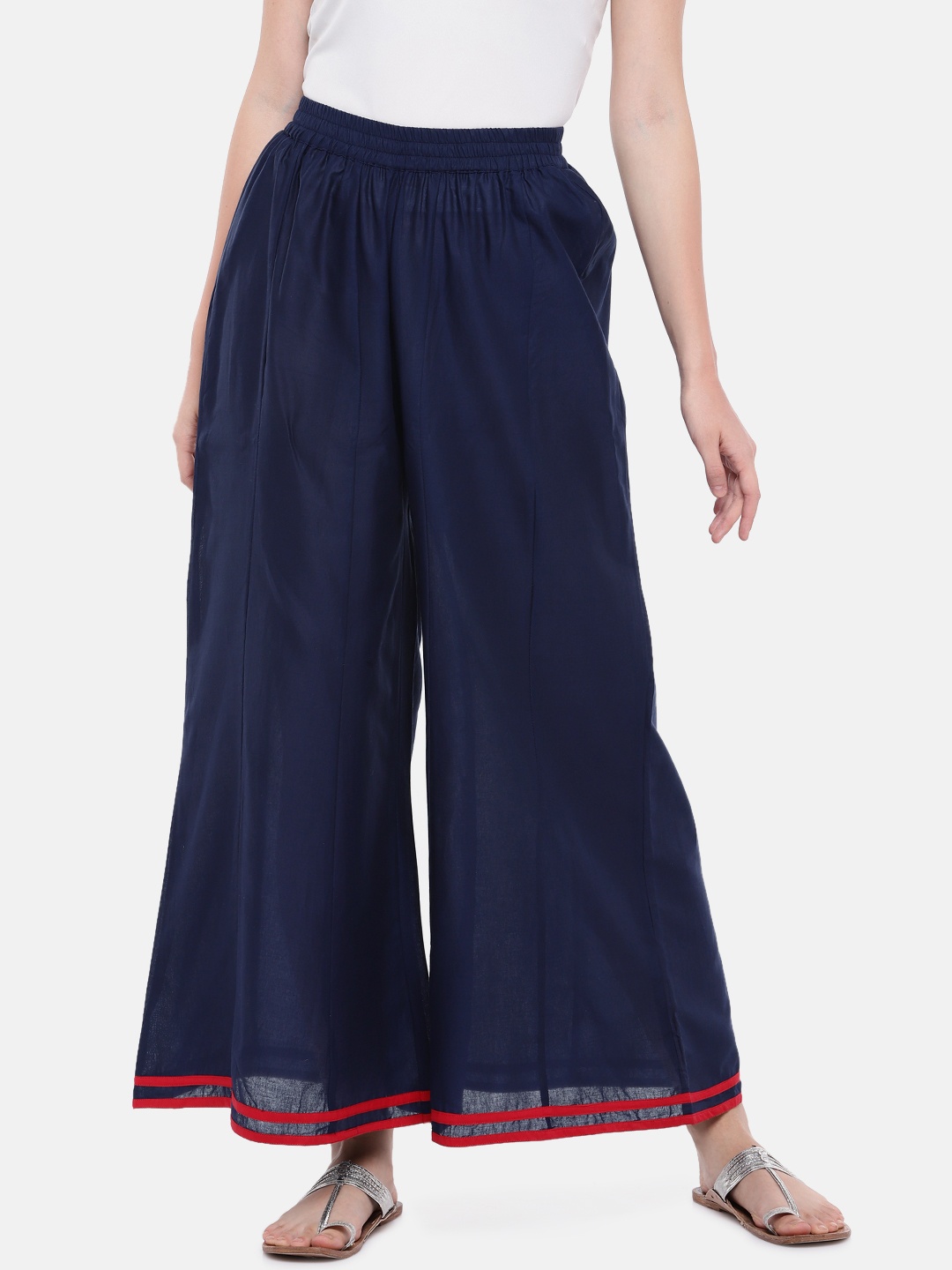

Globus Women Blue Loose Fit Solid Regular Trousers