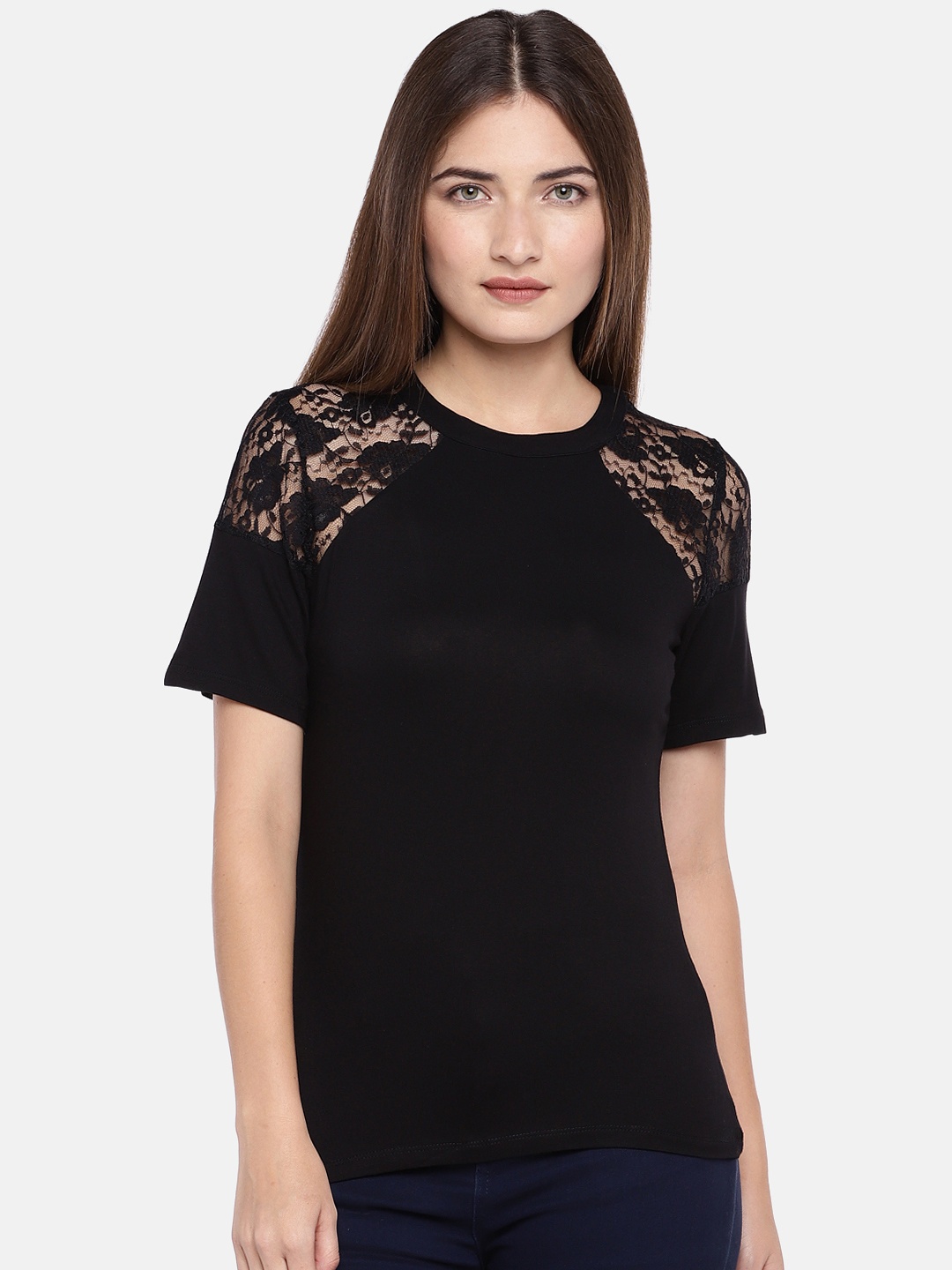 

Globus Women Black Self Design Top