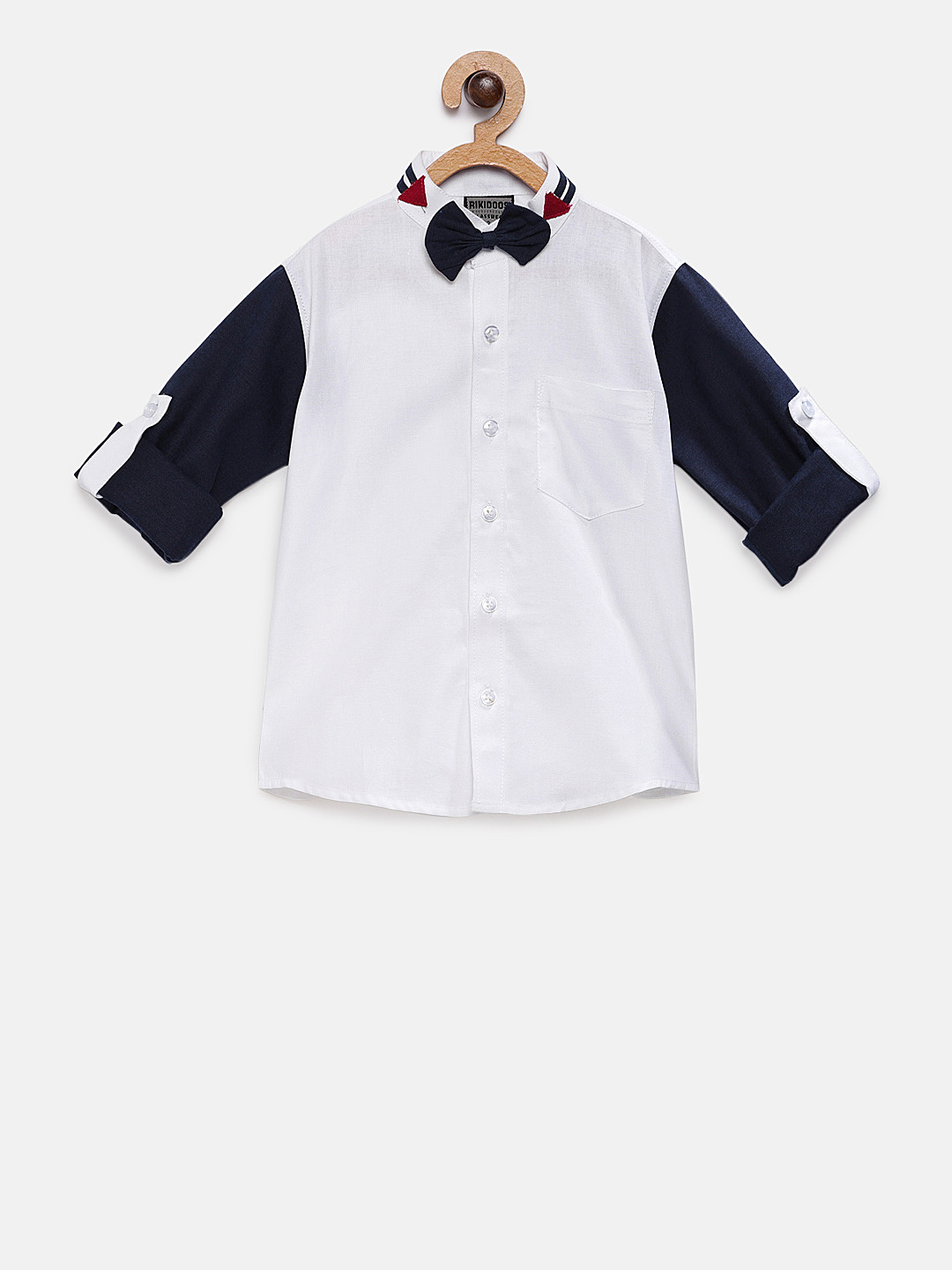 

RIKIDOOS Boys White Tailored Fit Solid Casual Shirt