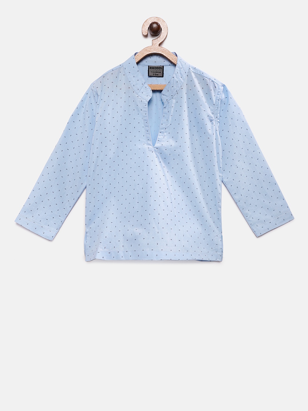 

RIKIDOOS Boys Blue Printed Straight Kurta