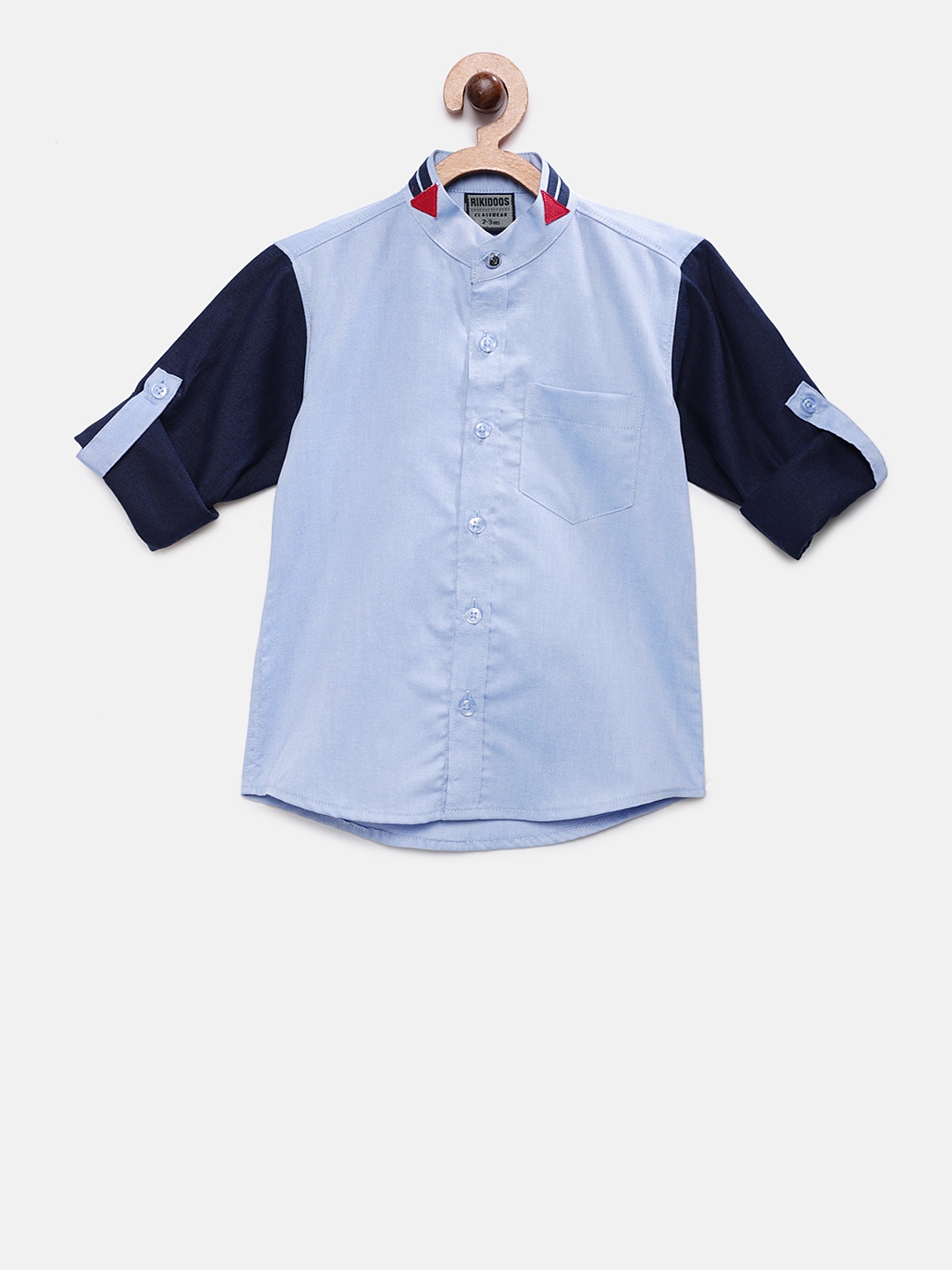 

RIKIDOOS Boys Blue Tailored Fit Solid Casual Shirt