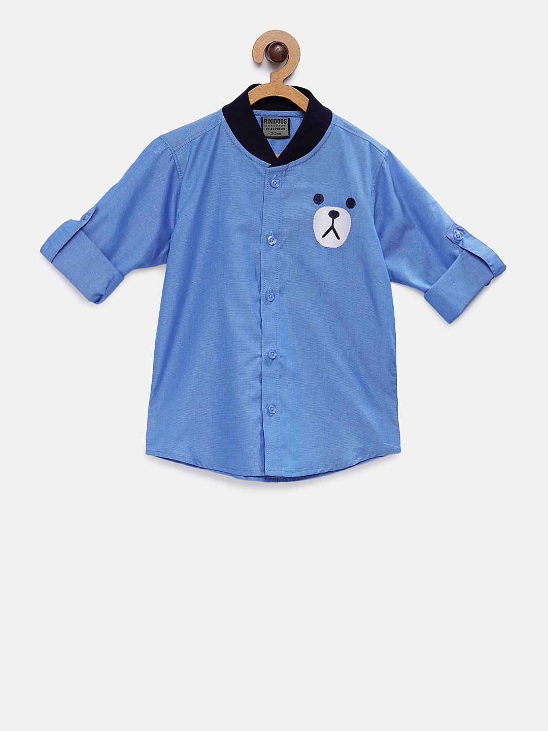 

RIKIDOOS Boys Blue Tailored Fit Solid Casual Shirt