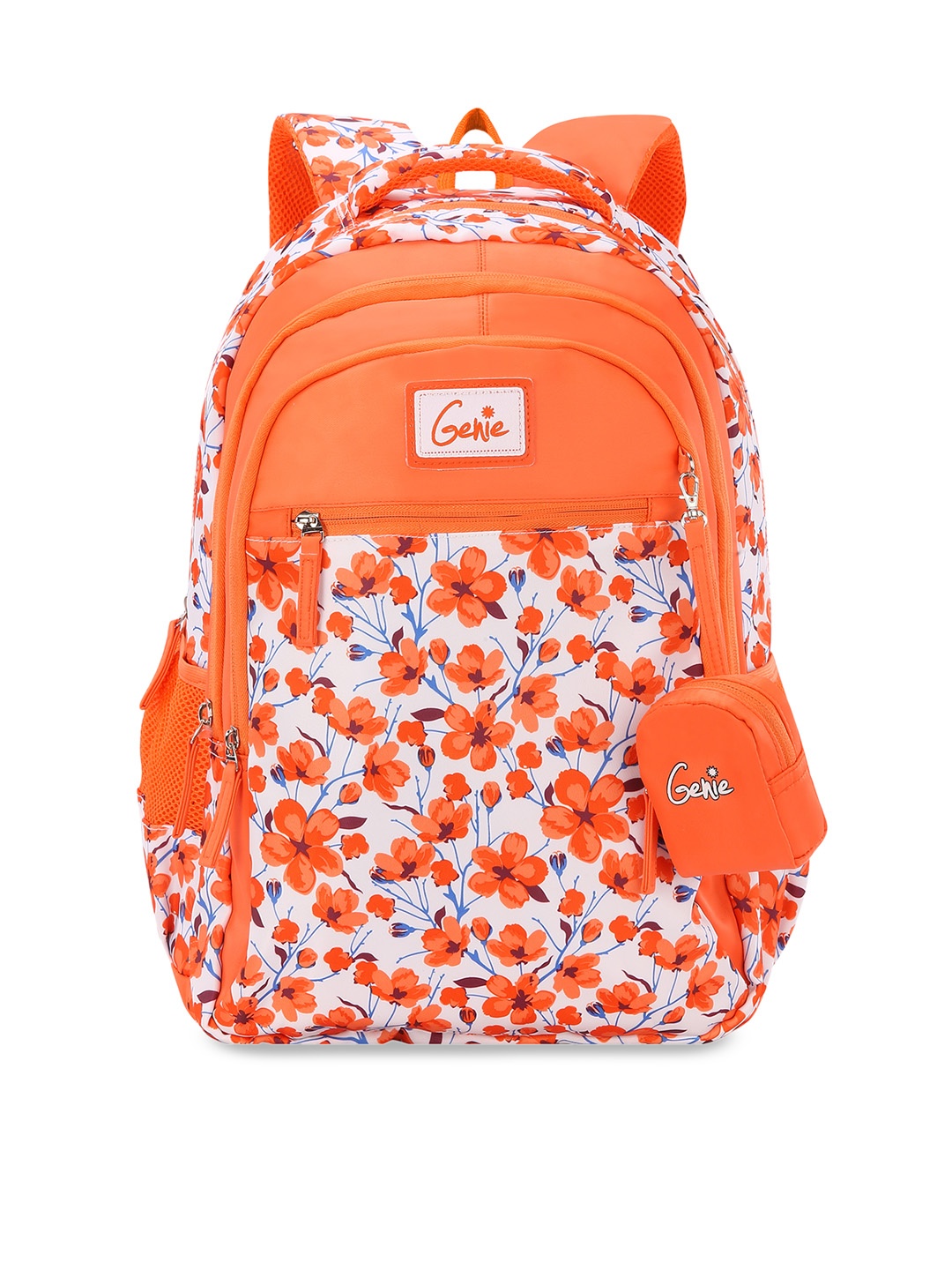 

Genie Unisex Floral Print Medium Backpack - 27 L, Orange