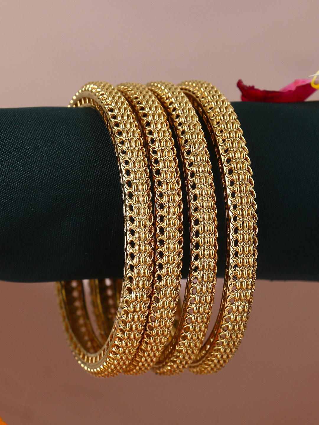 

Adwitiya Collection Women 24k Gold-Plated Embellished Designer kada