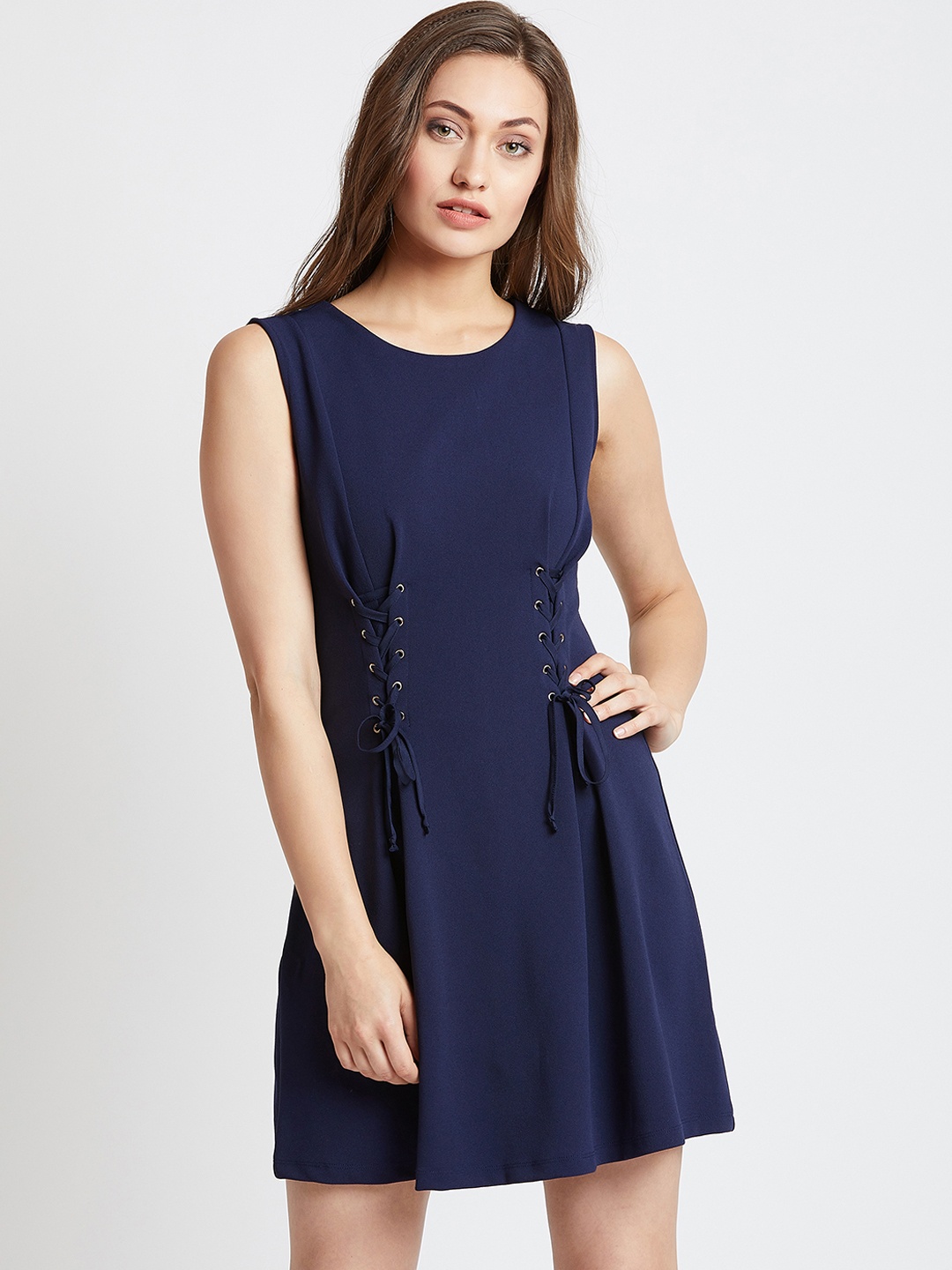 

COVER STORY Women Navy Blue Solid Sheath Dress