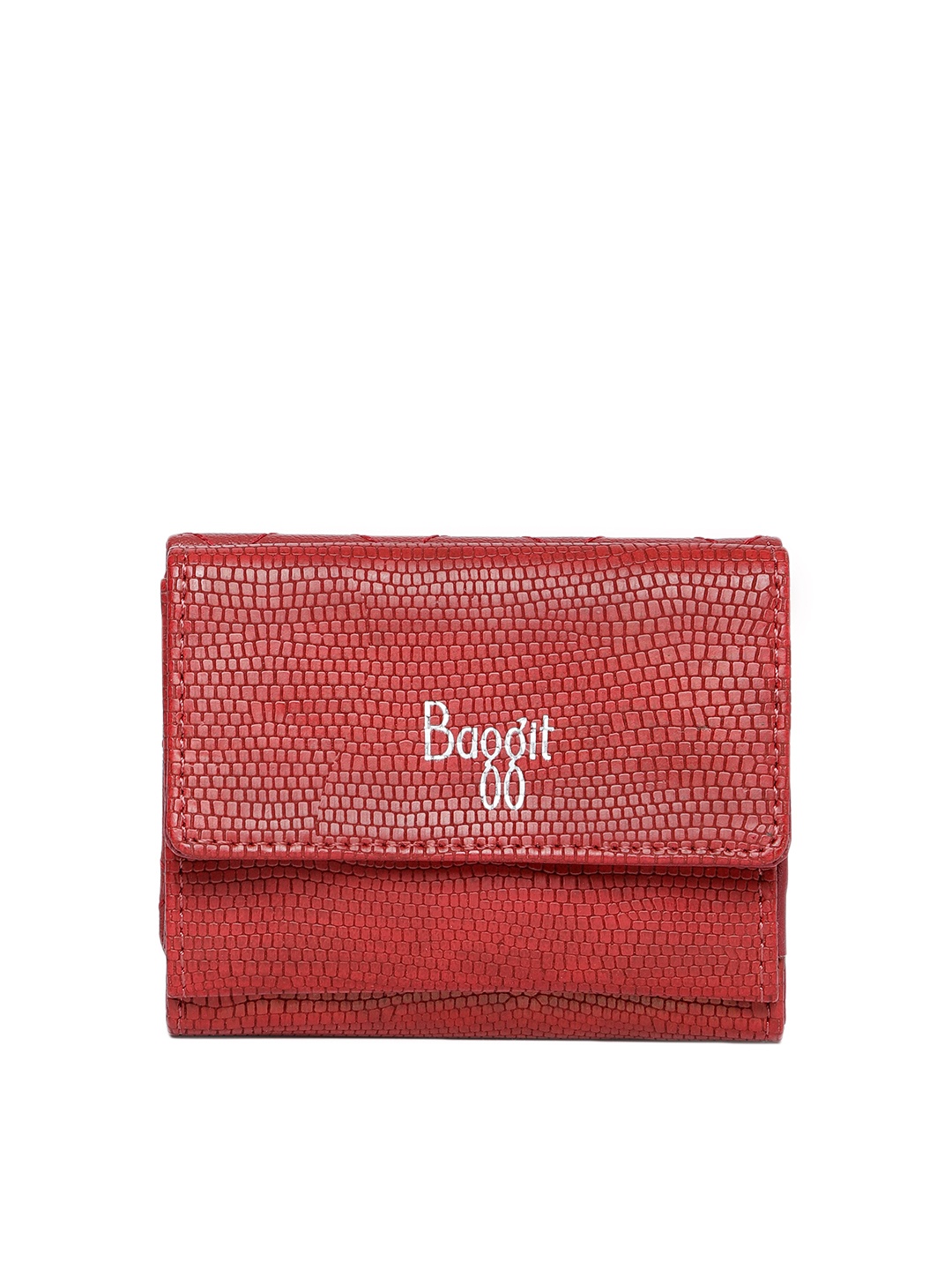 

Baggit Women Red Textured Three Fold Wallet