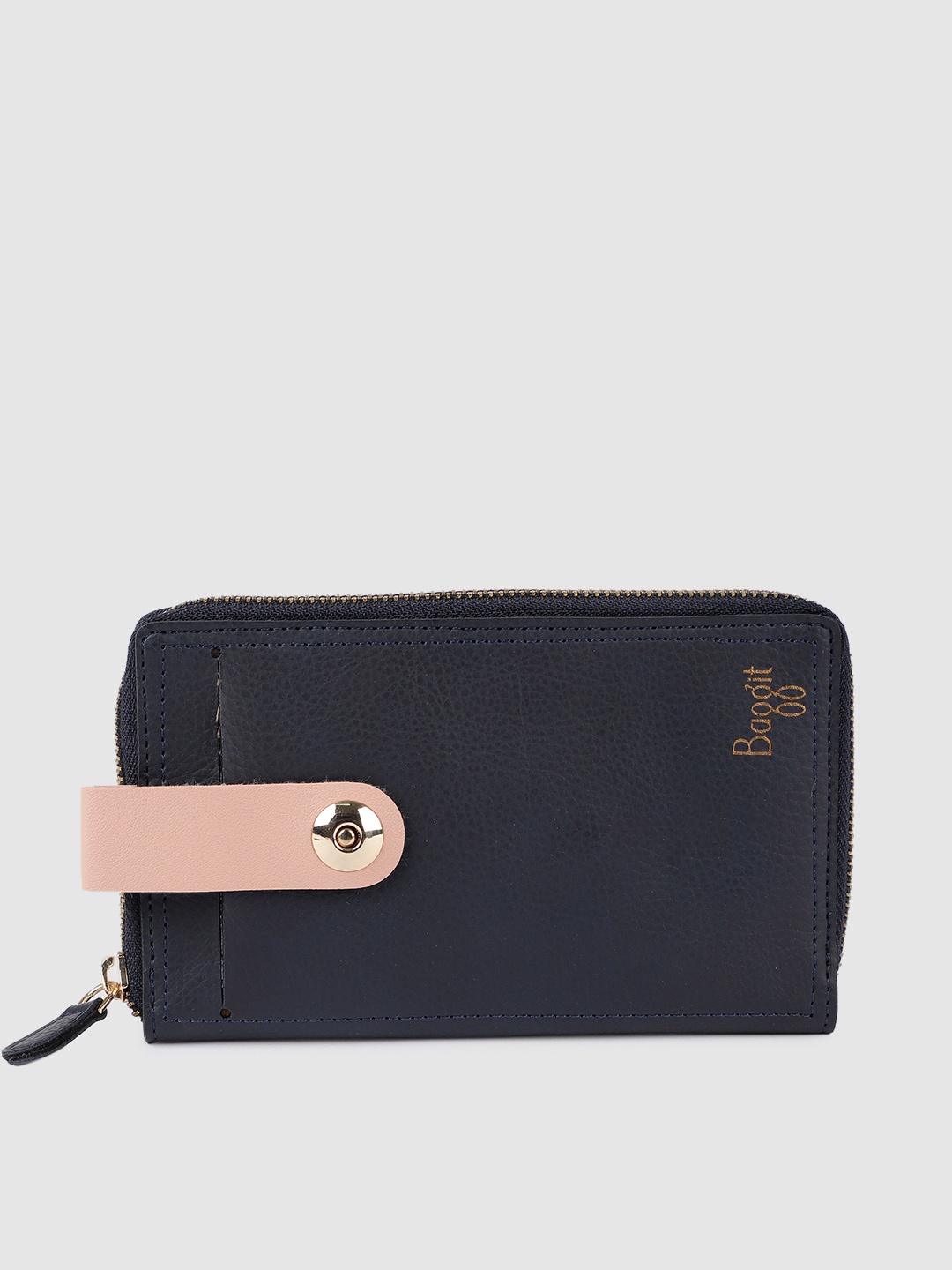 

Baggit Women Navy Blue Solid Zip Around Wallet