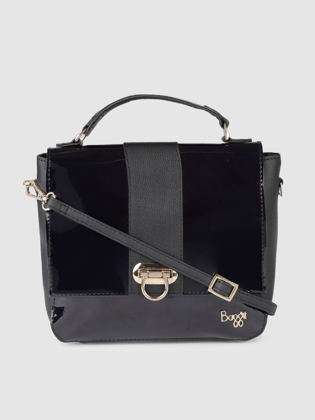 

Baggit Black & Blue Solid Satchel