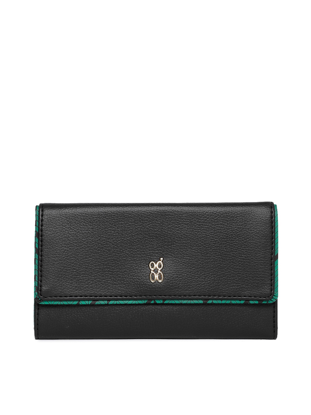 

Baggit Women Black Solid Three Fold Wallet