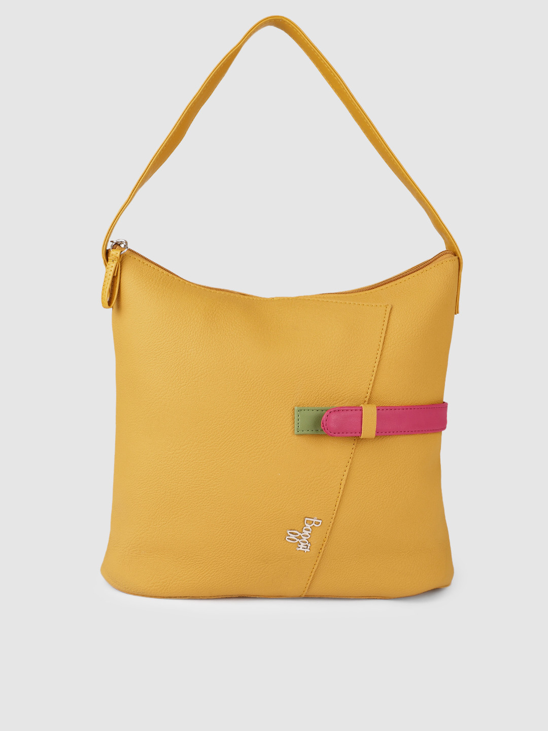 

Baggit Women Yellow Solid Hobo Bag