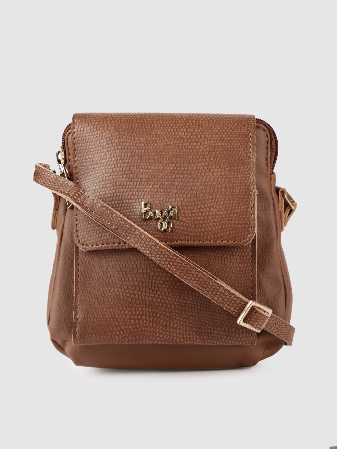 

Baggit Mustard Brown Textured Sling Bag