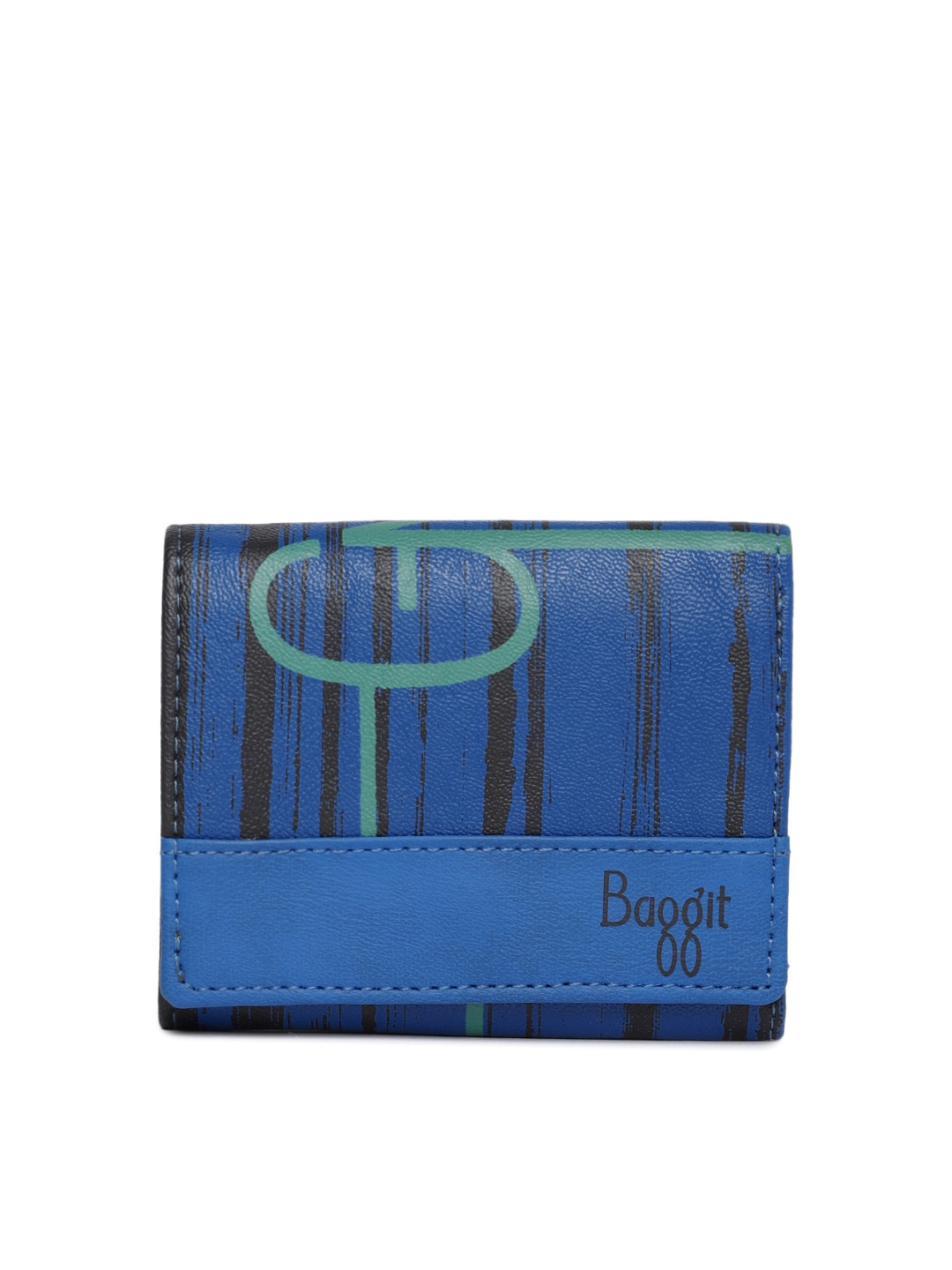 

Baggit Women Blue & Black Printed Three Fold Wallet