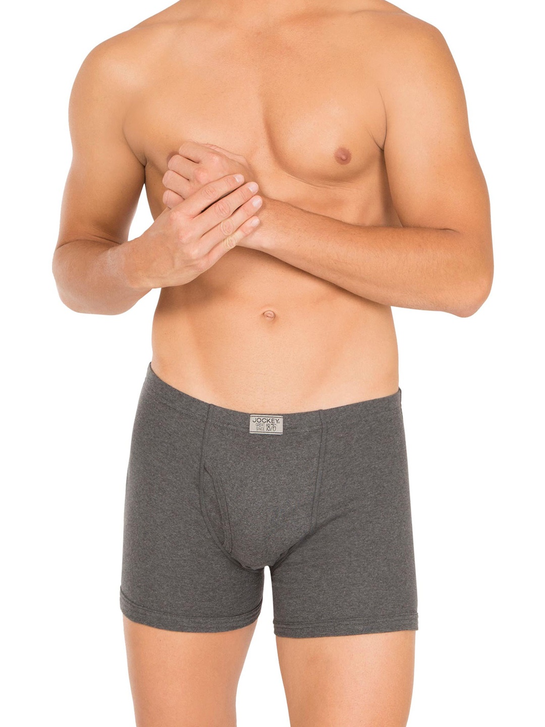 

Jockey Men Charcoal Grey Solid Trunks 8008-0105