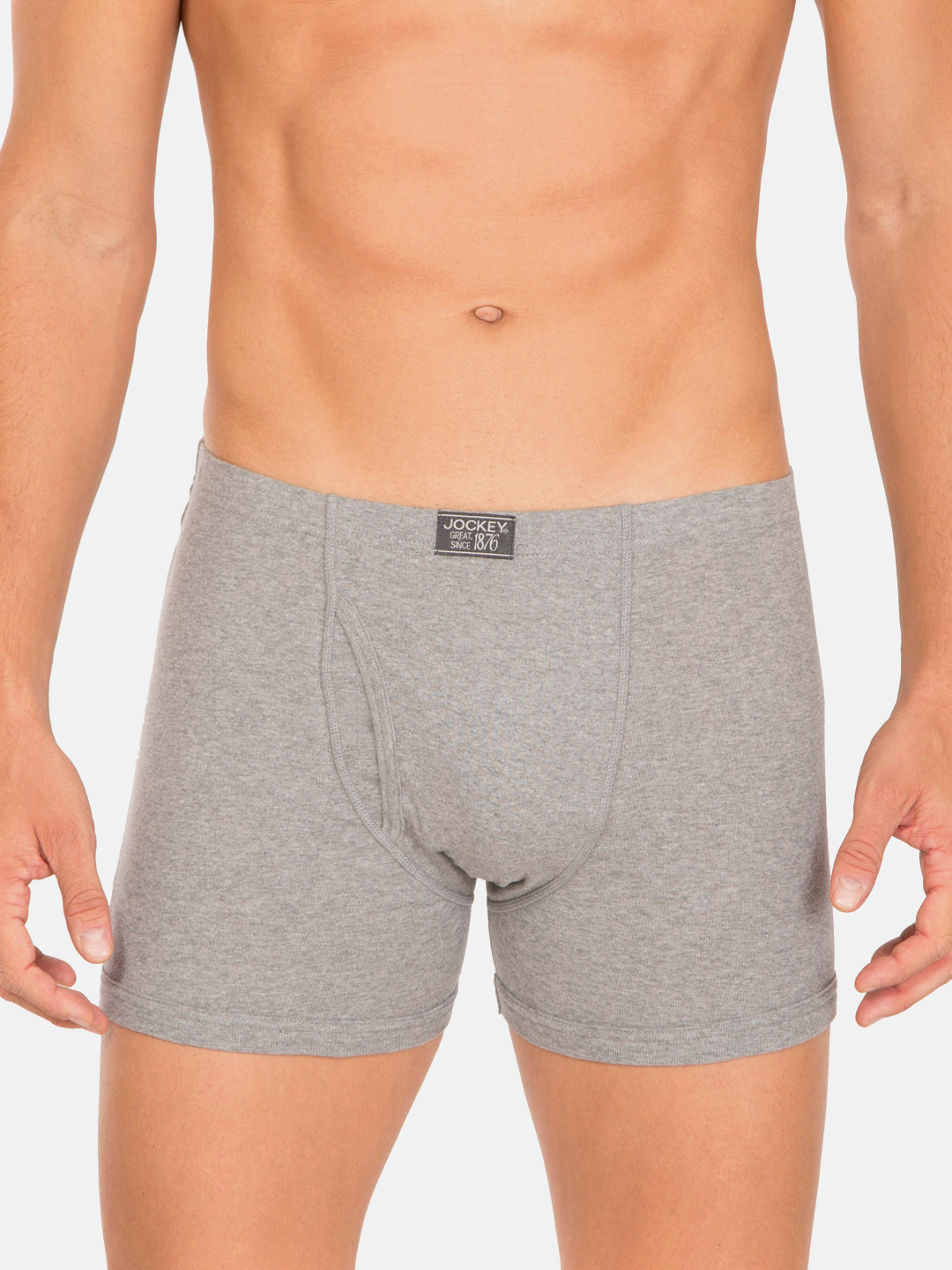

Jockey Men Grey Melange Solid Trunks 8008-0105