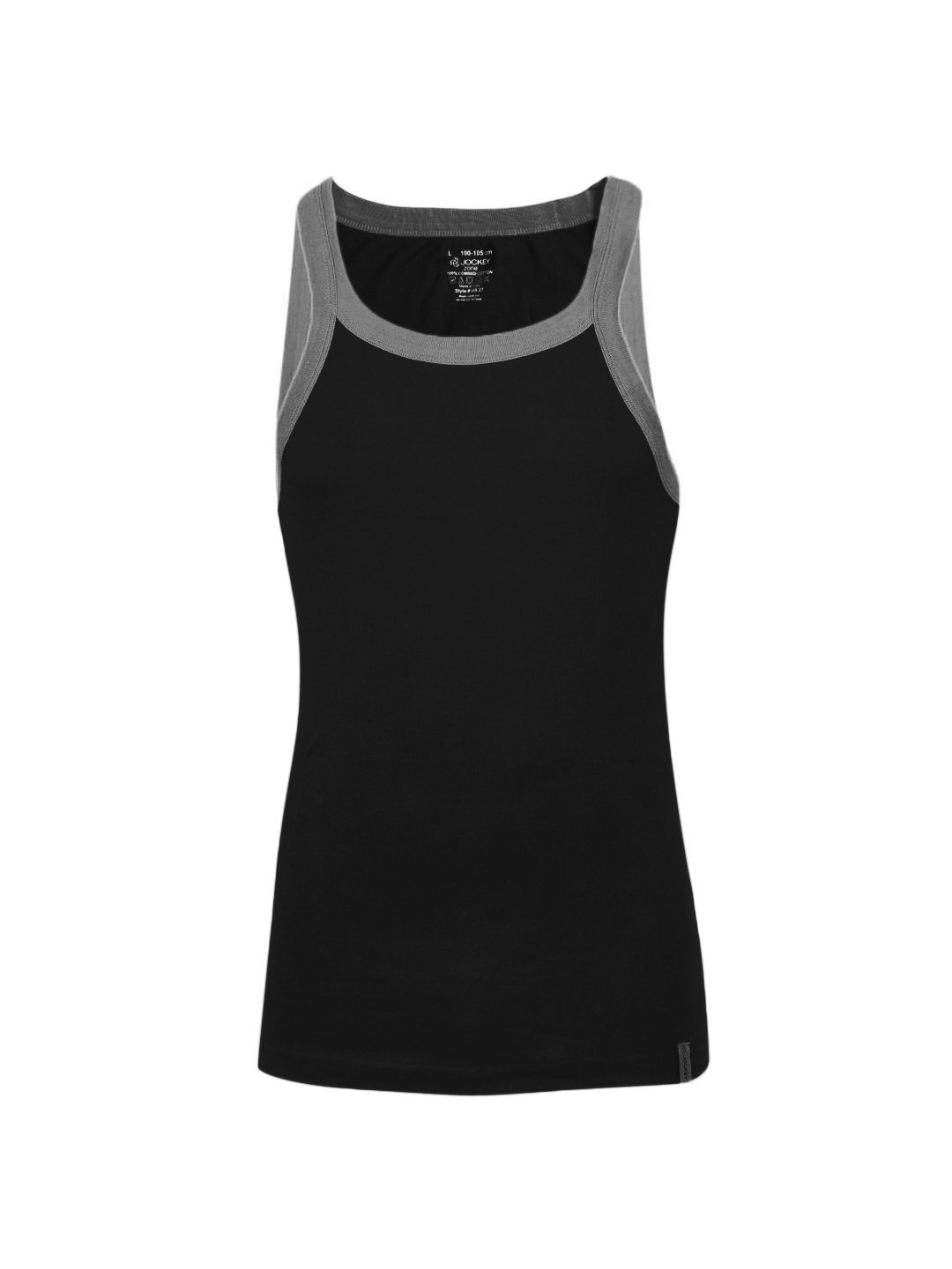 

Jockey Men Solid Black Innerwear Vest US27-0105