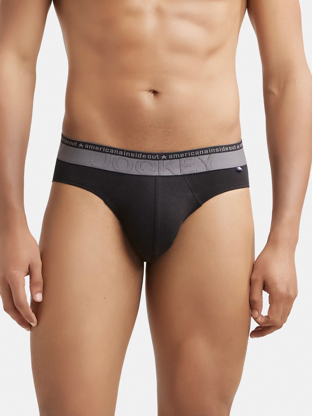 

Jockey Super Combed Cotton Stretch Solid Brief with Ultrasoft Waistband-US59, Black