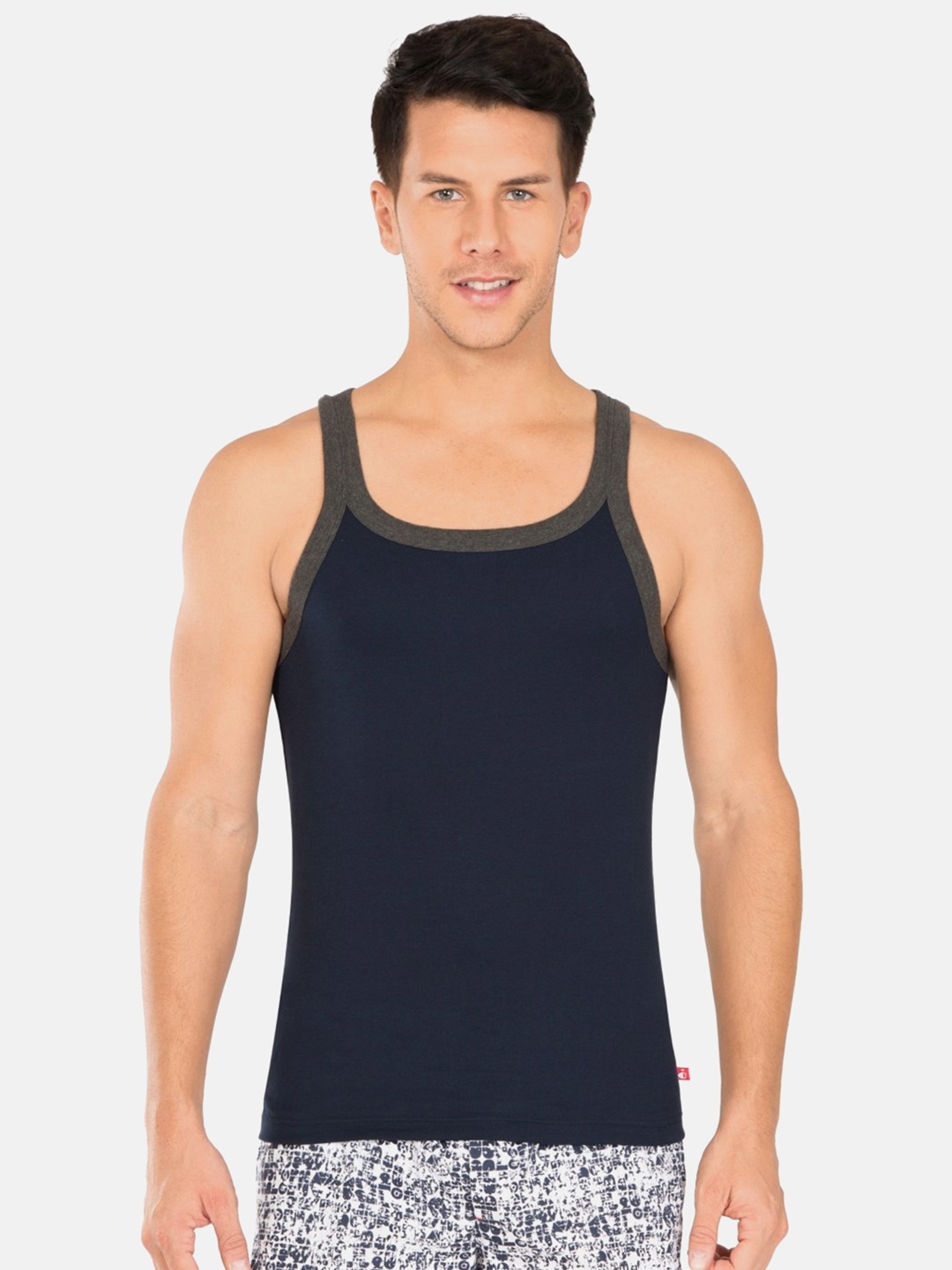 

Jockey Men Navy Blue Solid Innerwear Vest US27-0105