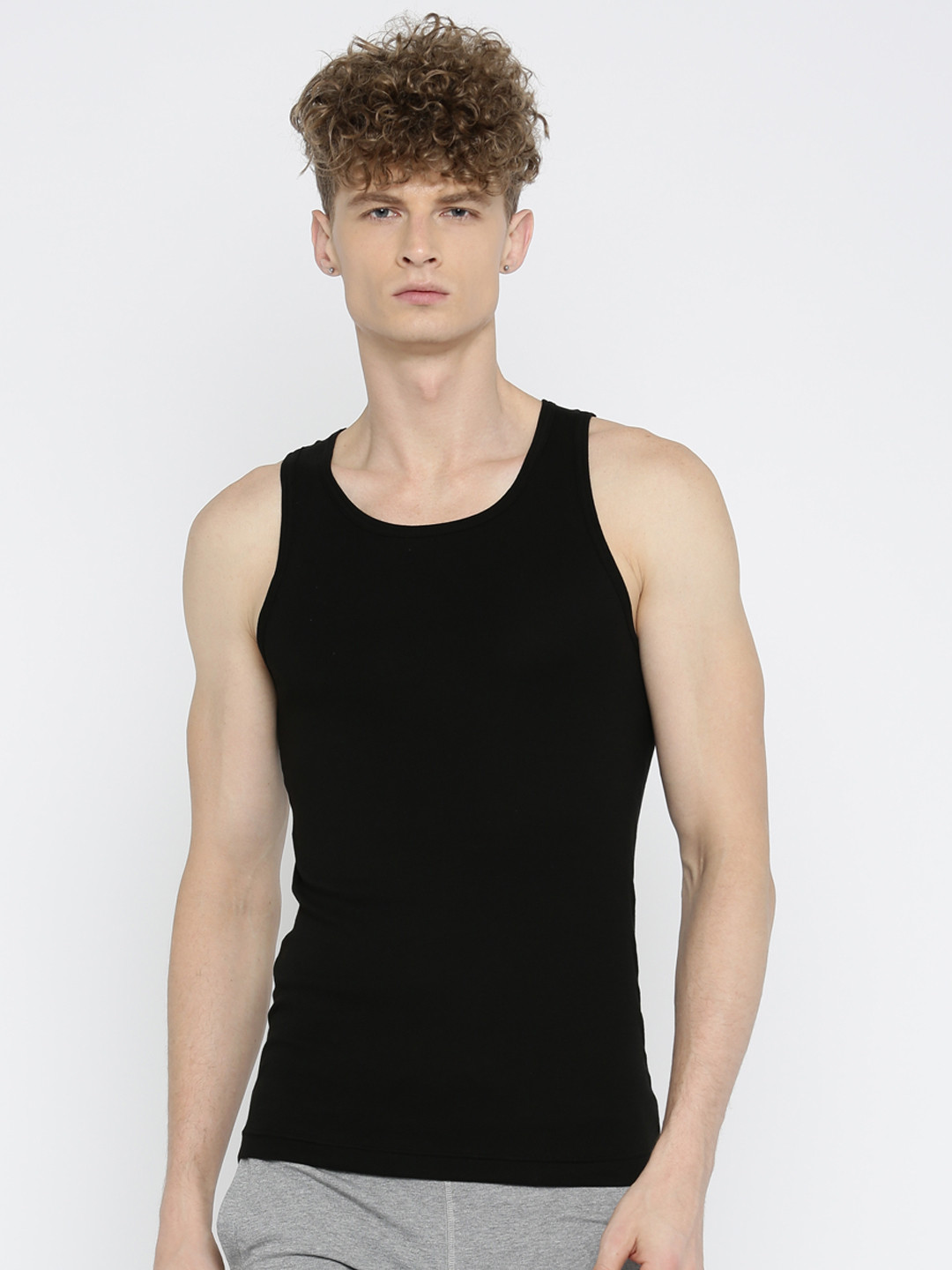 

Jockey Men Black Innerwear Vest FP04-0105