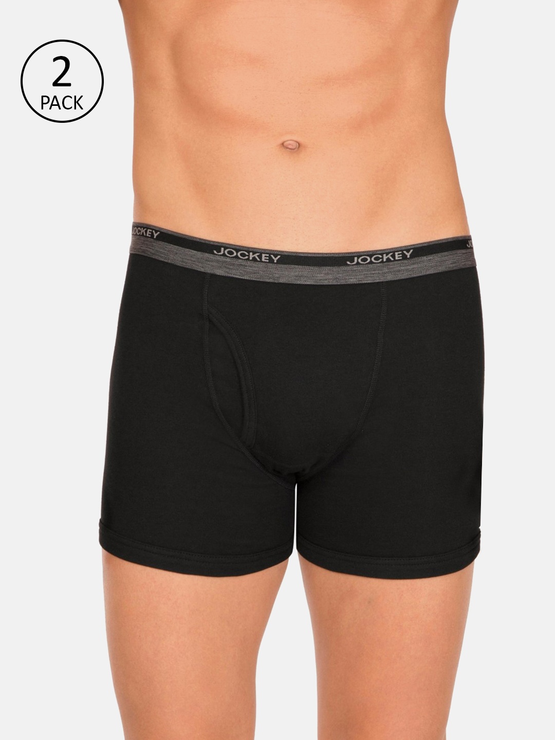 

Jockey Men Pack of 2 Black Solid Trunks 8009-0205