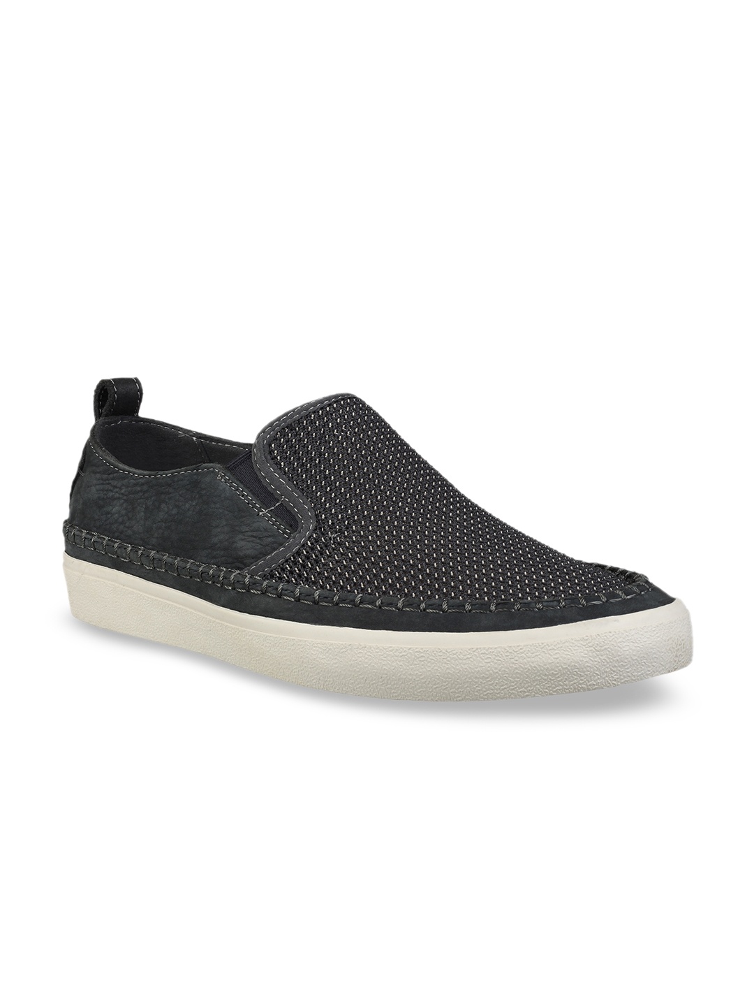 

Clarks Men Grey Leather Slip-On Sneakers