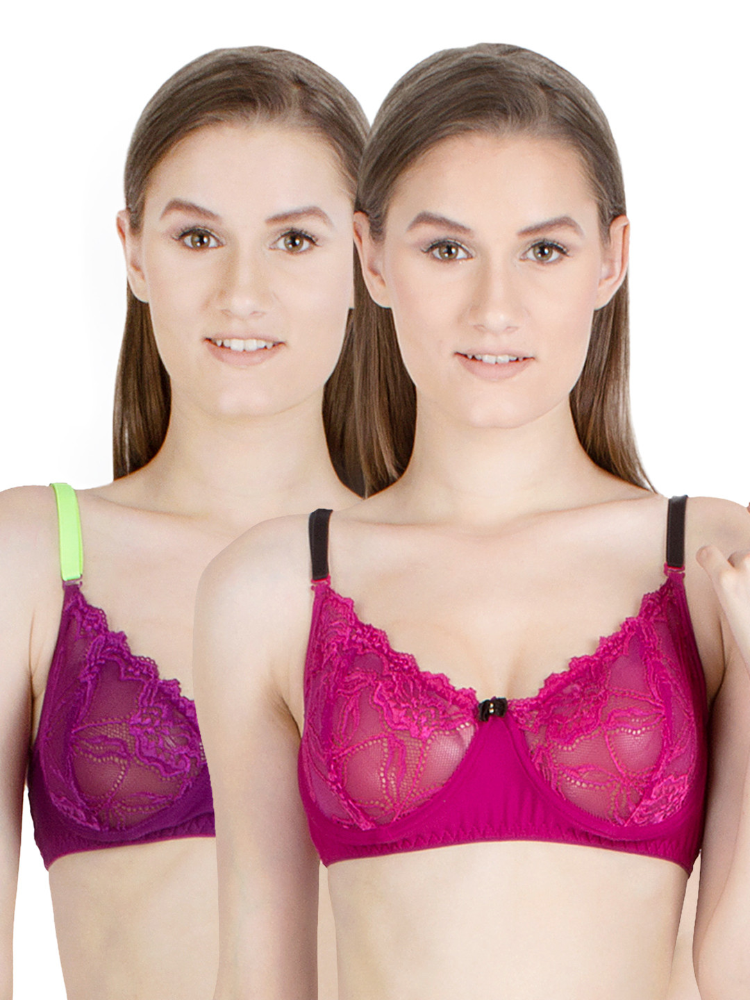 

Da Intimo Pack of 2 Full-Coverage Bras DB-0917, Purple