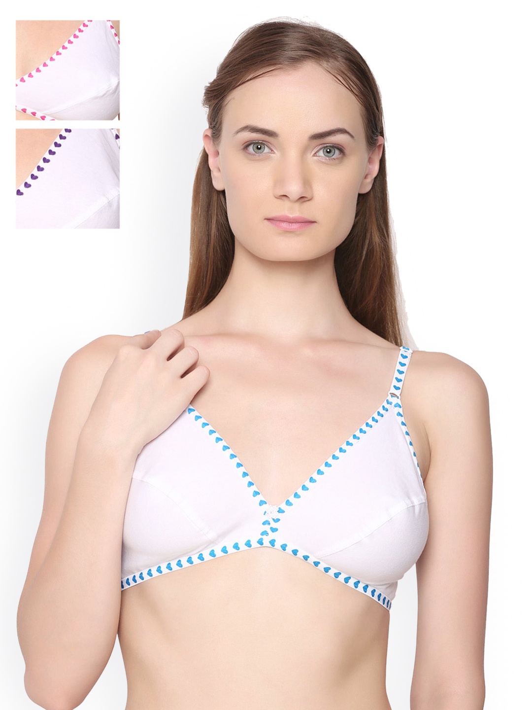 

Da Intimo Pack of 3 Full-Coverage Bras DB-202122, White