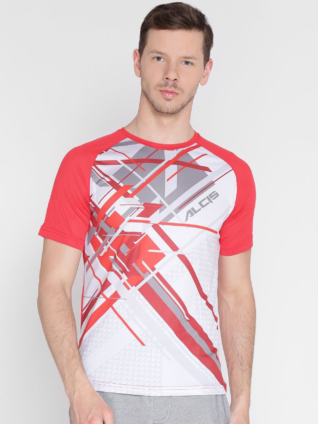 

Alcis Men Red Printed Round Neck T-shirt