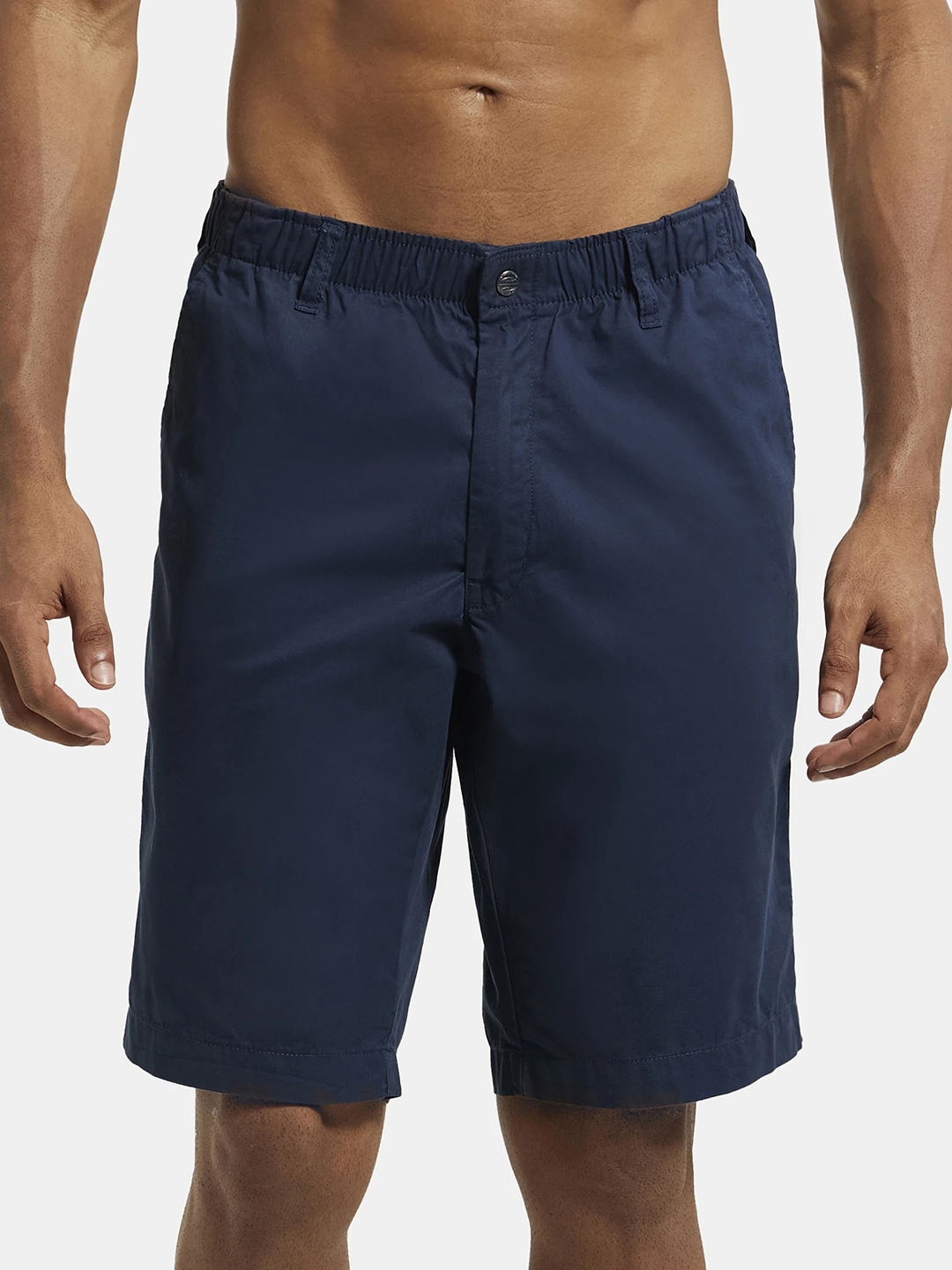 

Jockey Combed Mercerised Cotton Woven Straight Fit Shorts with Side Pockets-1203, Blue