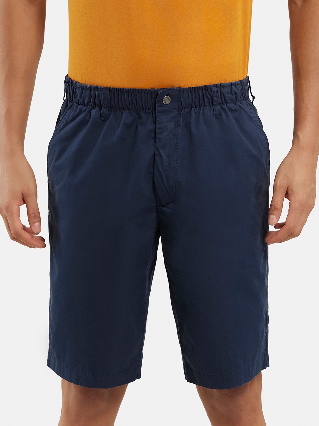 

Jockey Combed Mercerised Cotton Woven Straight Fit Shorts with Side Pockets-1203, Navy blue