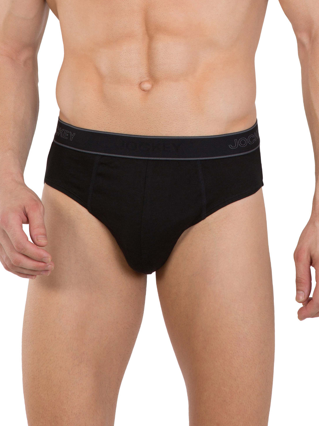 

Jockey Men Black Solid Brief 1010-0105