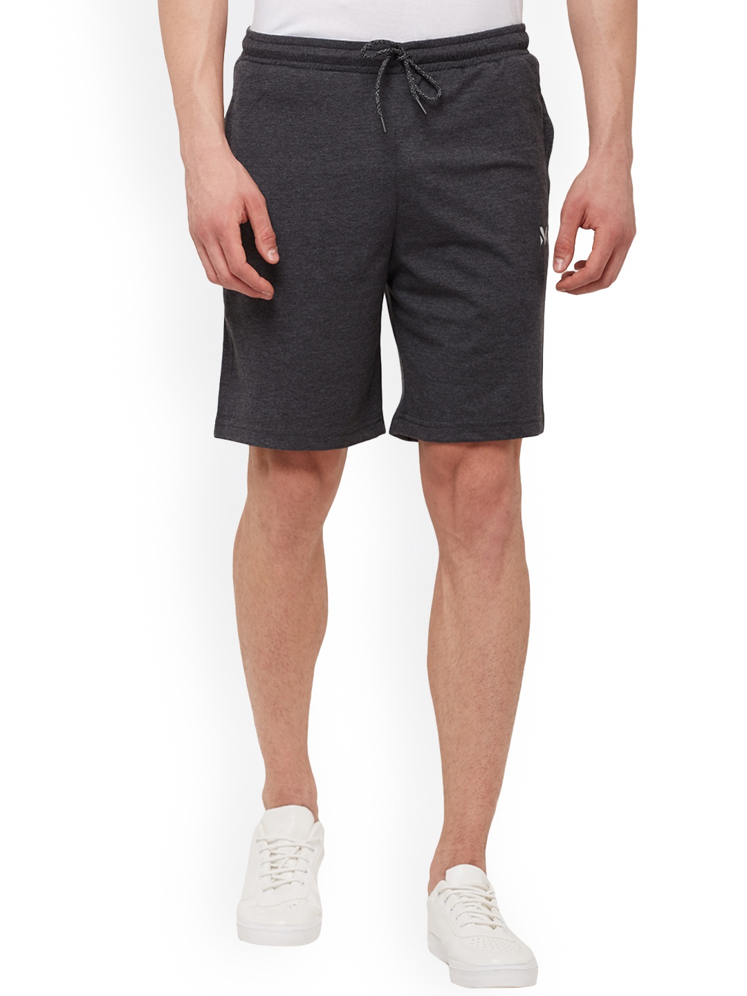

VINENZIA Men Charcoal Solid Regular Fit Sports Shorts