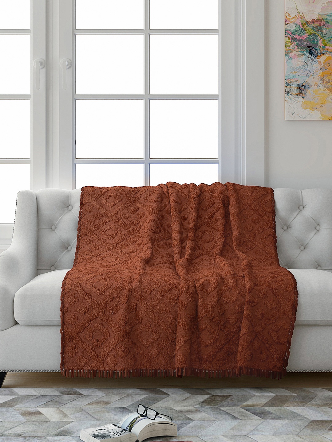 

Saral Home Brown Geometric 2 Seater Sofa Throw