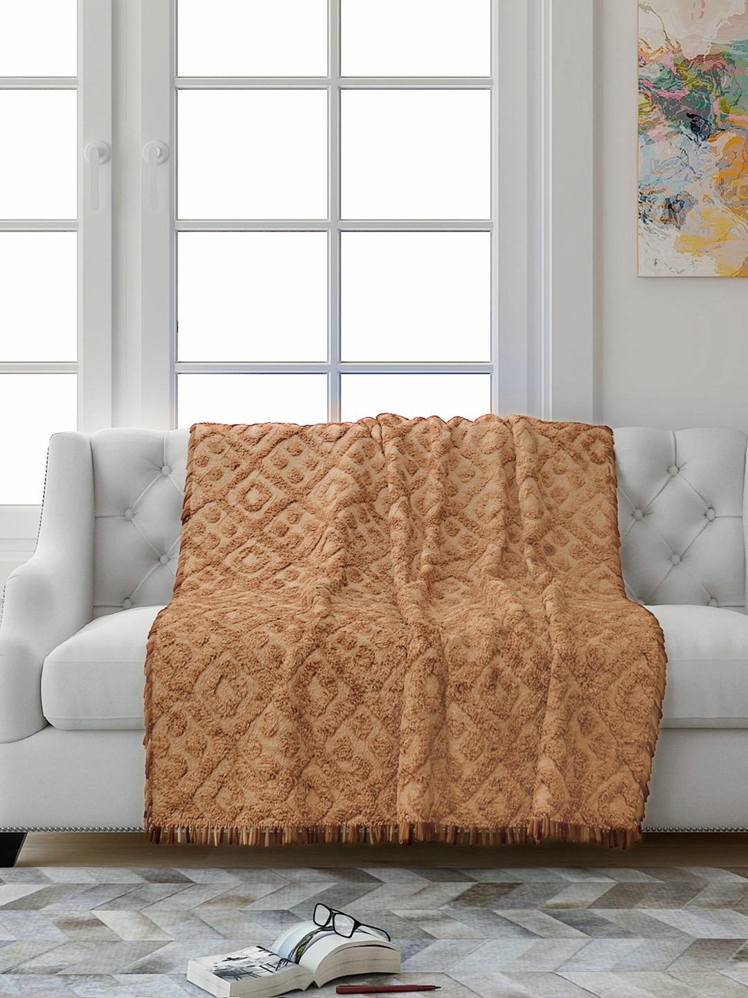

Saral Home Beige Geometric 2 Seater Sofa Throw
