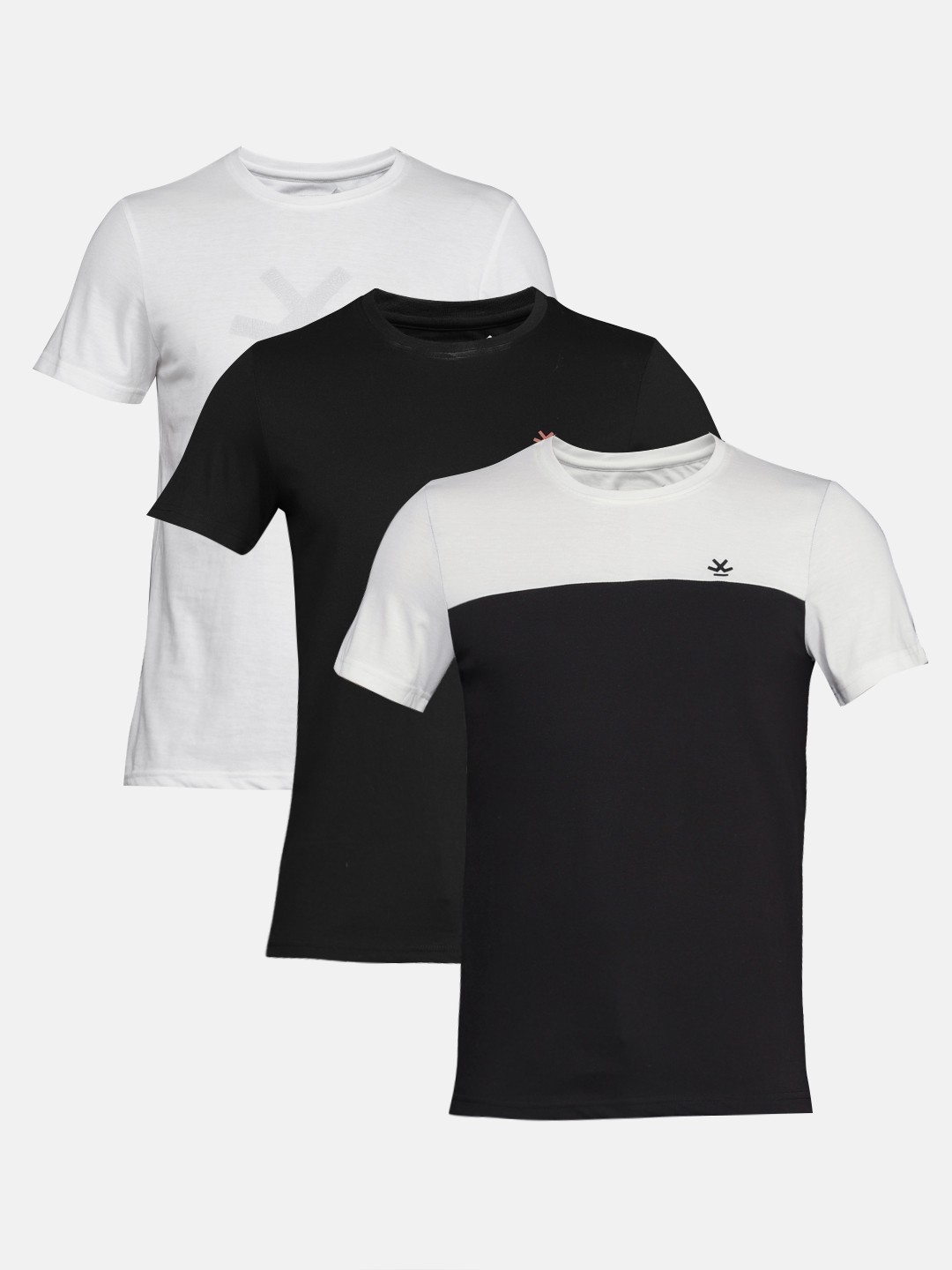 

WROGN Men Pack of 3 Round Neck Pure Cotton T-shirts, Black