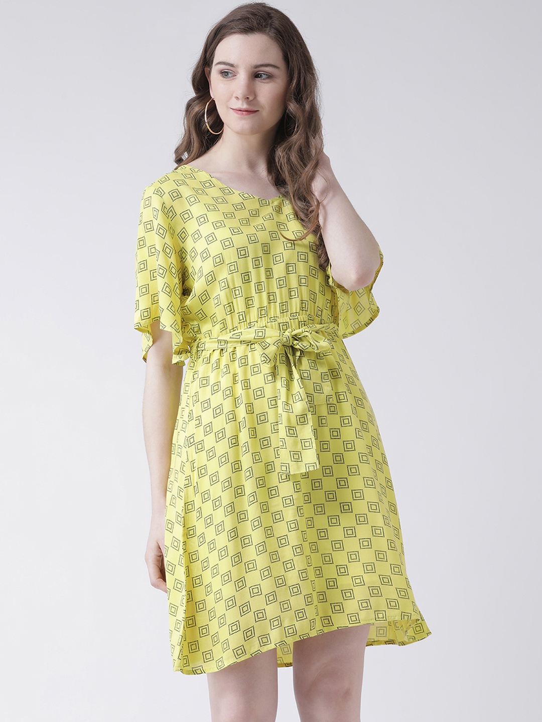 

Leo Sansini Women Yellow Printed A-Line Dress