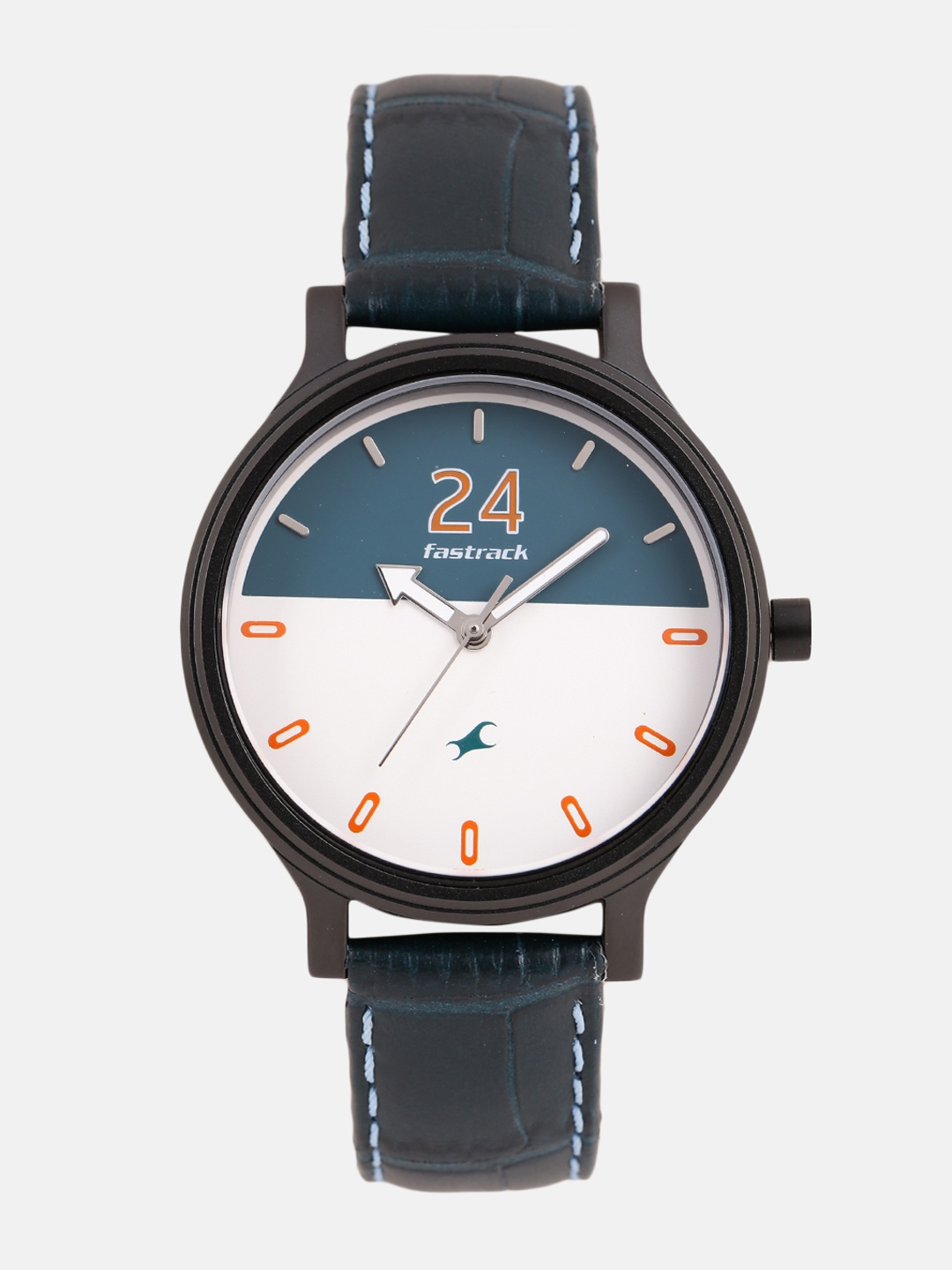 

Fastrack Women Green & White Colorblocked Genuine Leather Analogue Watch 6189NL01