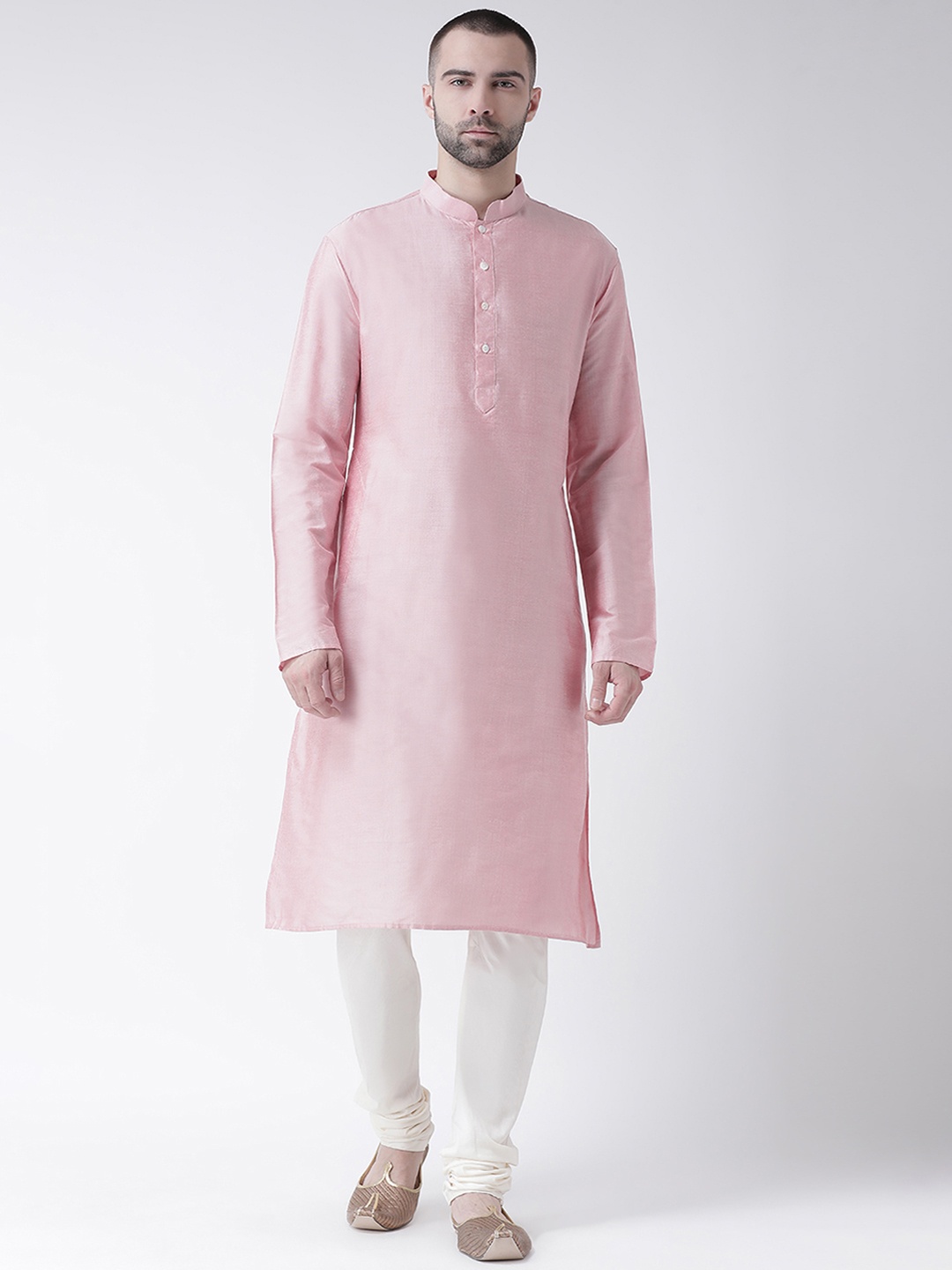 

KISAH Men Pink Solid Straight Kurta